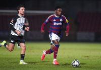 GATESHEAD, ENGLAND - JANUARY 21: Anthony Munda of Newcastle United runs with the ball during the National League Cup Group C match between Gateshead and Newcastle United U21 at the Gateshead International Stadium on January 21, 2025 in Gateshead, England. (Photo by Harriet Massey/Newcastle United via Getty Images)