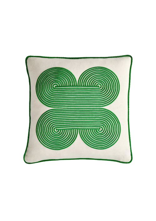 Pompidou Green Quatrefoil Cushion