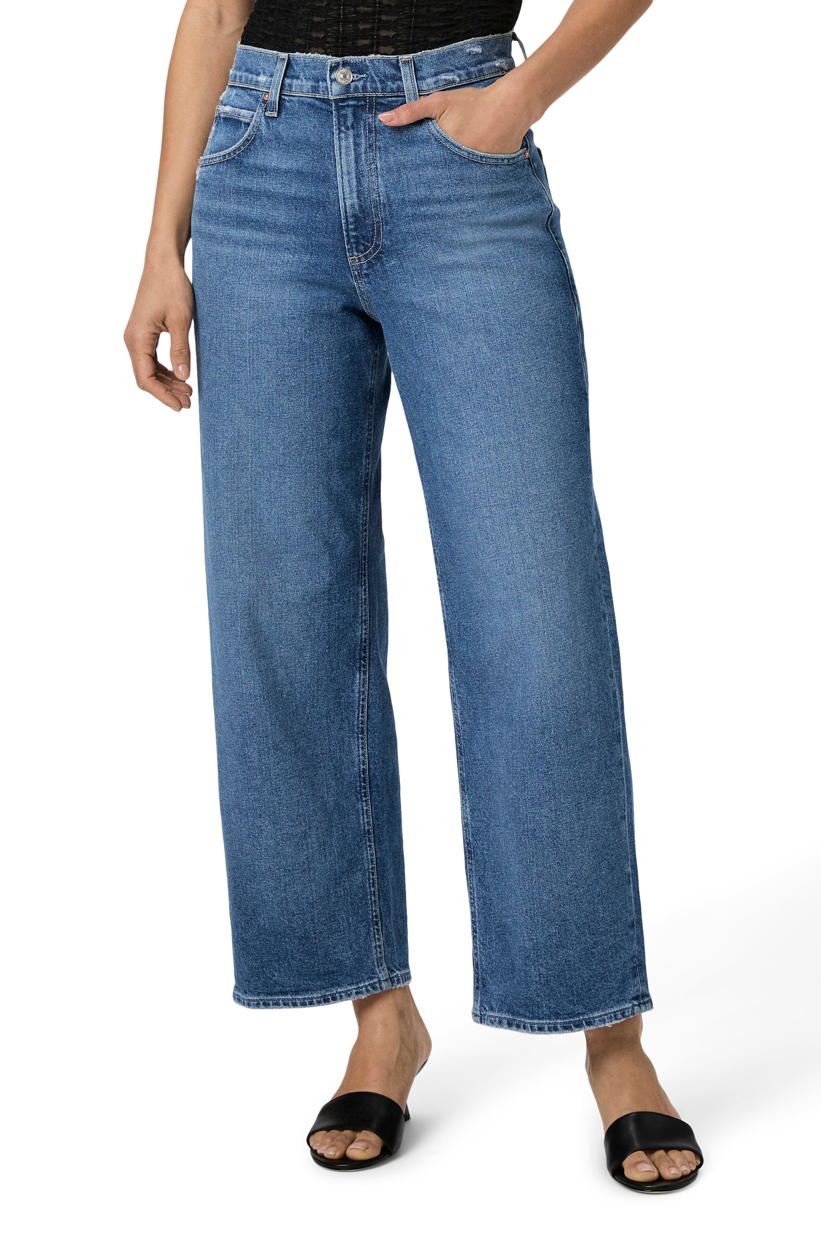 PAIGE, Cameron High Waist Ankle Wide Leg Jeans