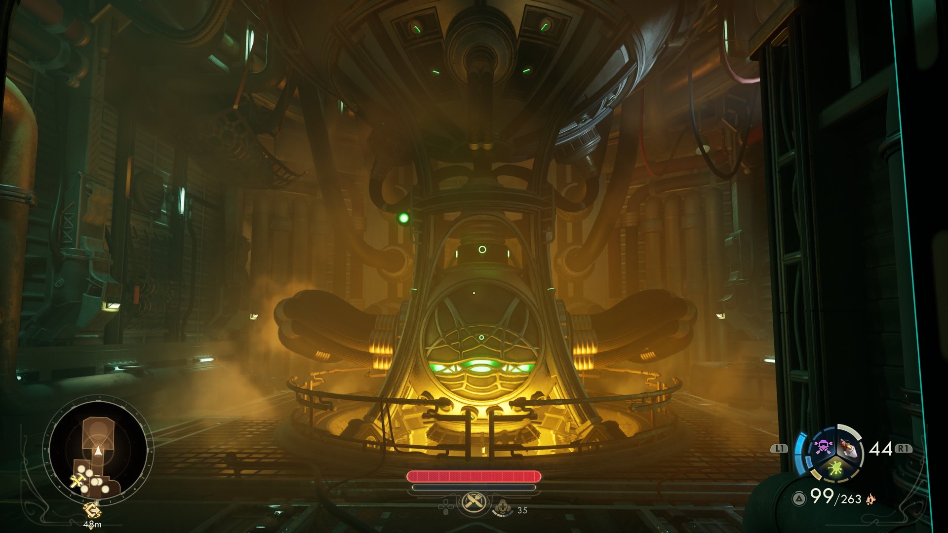 The Outer Worlds 2 screenshot showing the engine room of the Incognito ship