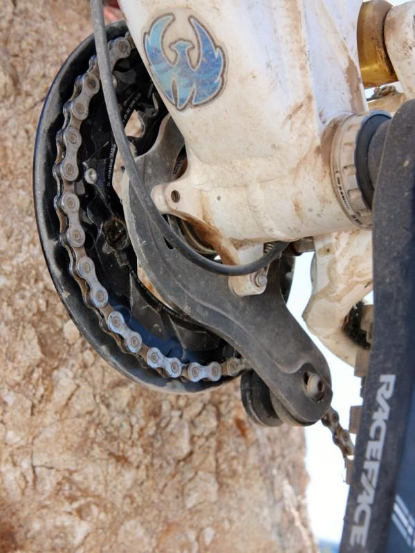 Pivot has revised the ISCG setup on the Firebird for better chain retention when in the inner chainring.