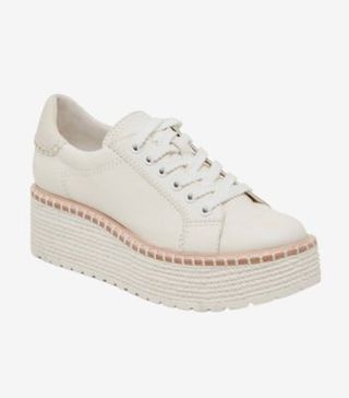 Image of white platform trainers