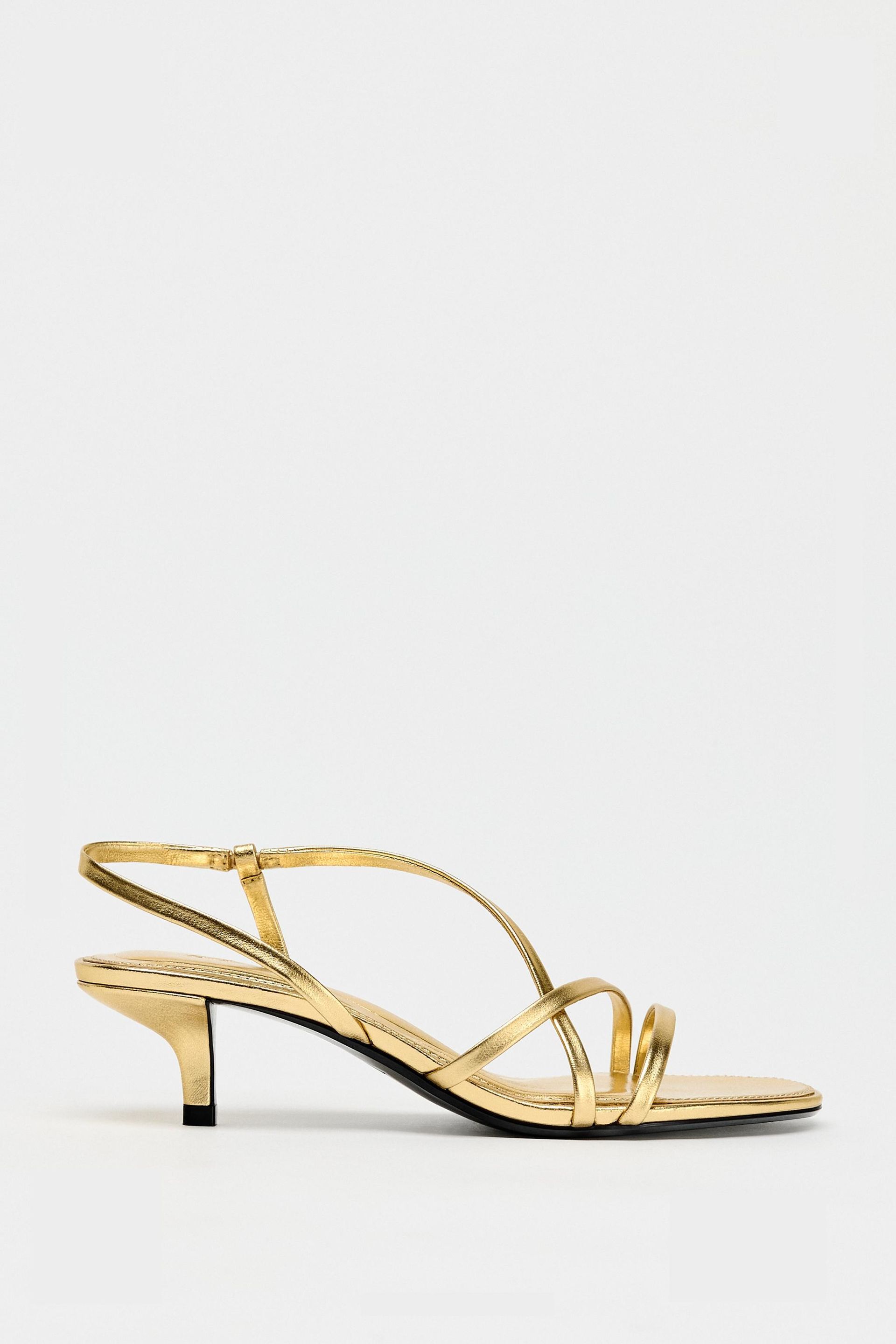 Leather Kitten Heel Sandals