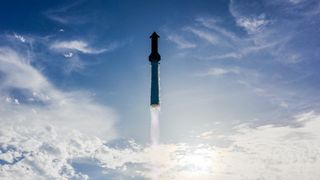 SpaceX's Starship megarocket launches on its 10th-ever test flight, on Aug. 26, 2025.