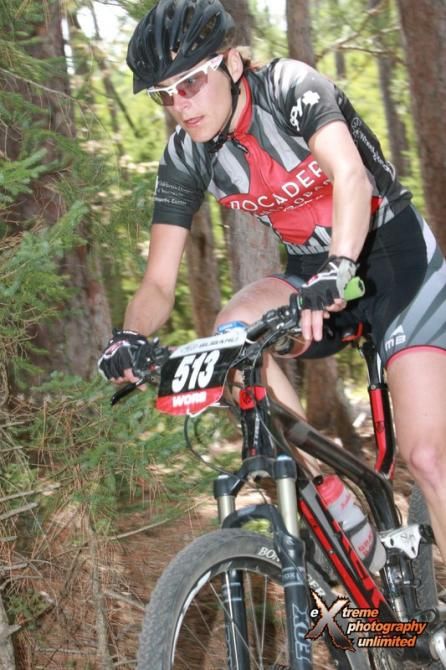 Cooper Dendel (Border Grill) pushing through the singletrack