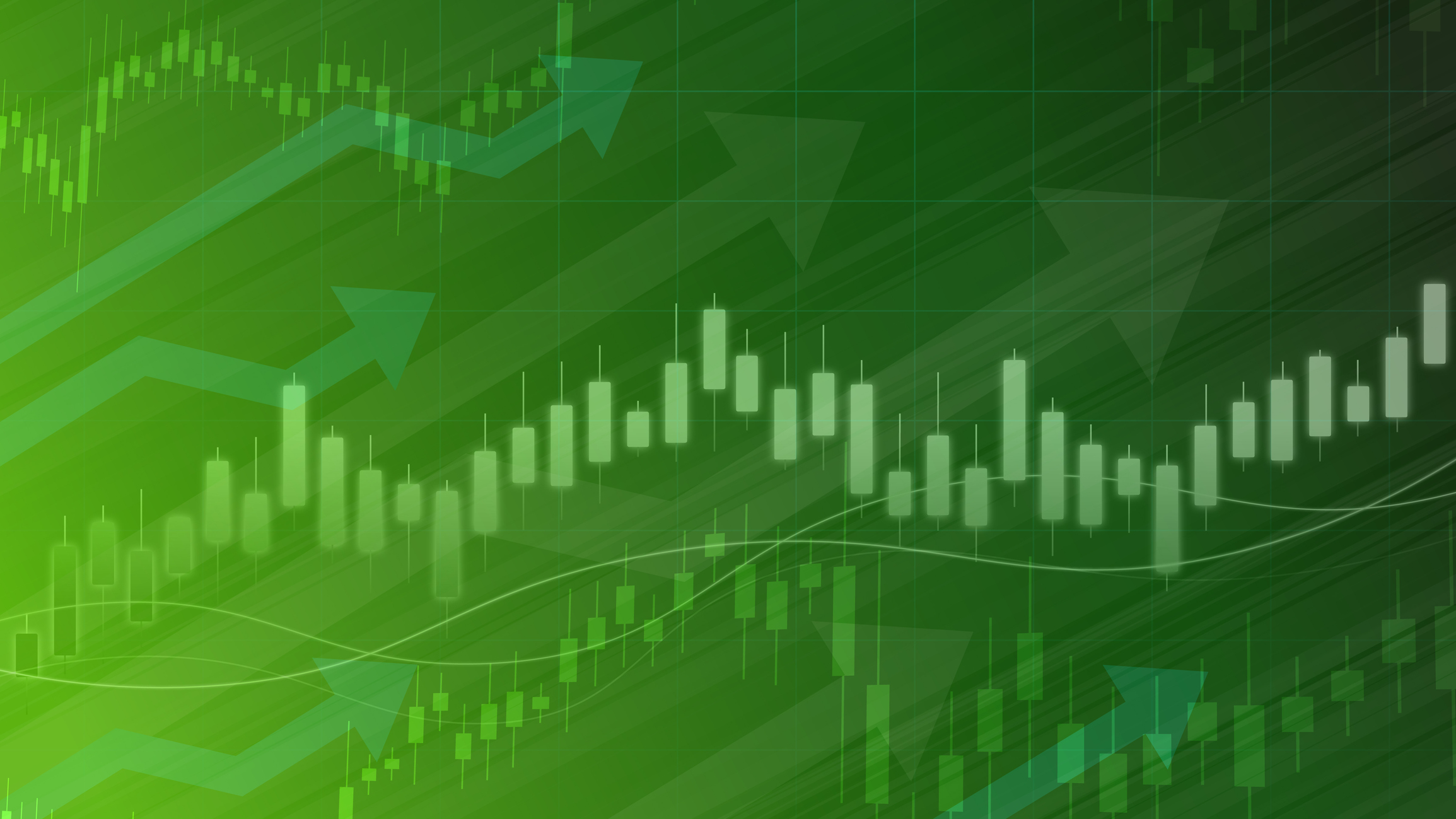 stock chart on candlestick chart background