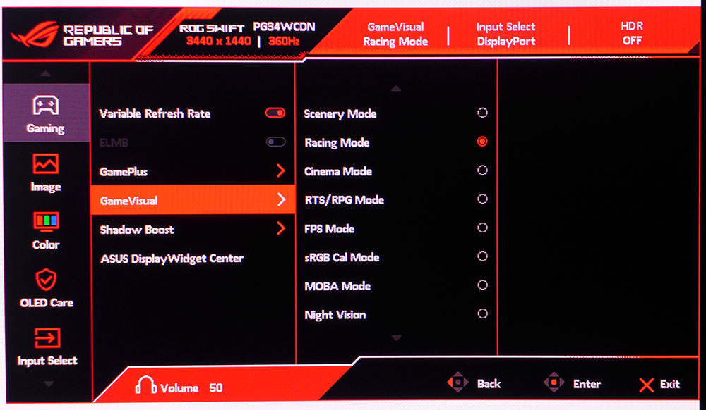 Asus ROG Swift PG34WCDN