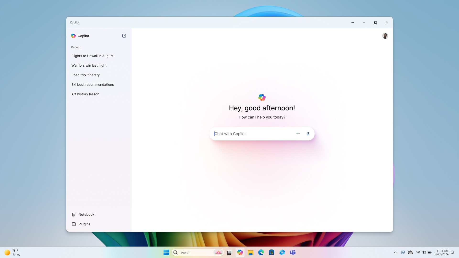 Promo showing Copilot being used on laptop