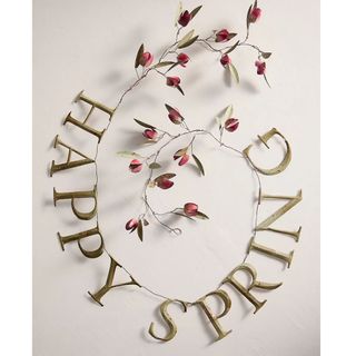 Happy Spring Floral Iron Garland