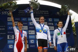 Women's elite road race podium