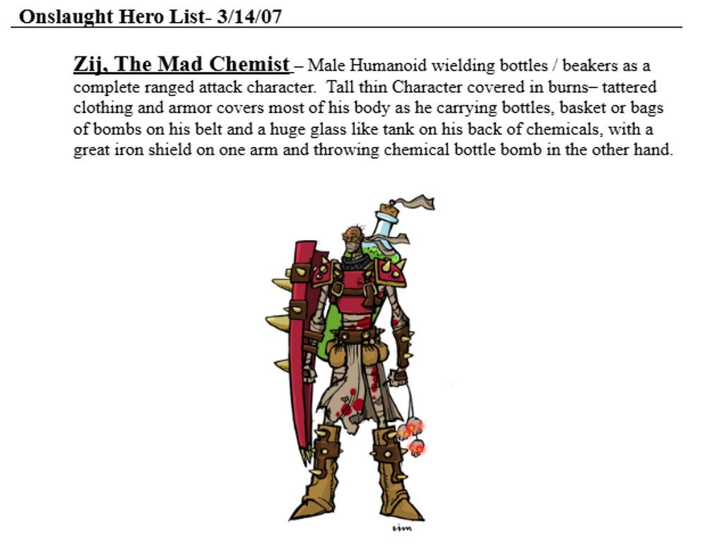 Design docs, Onslaught