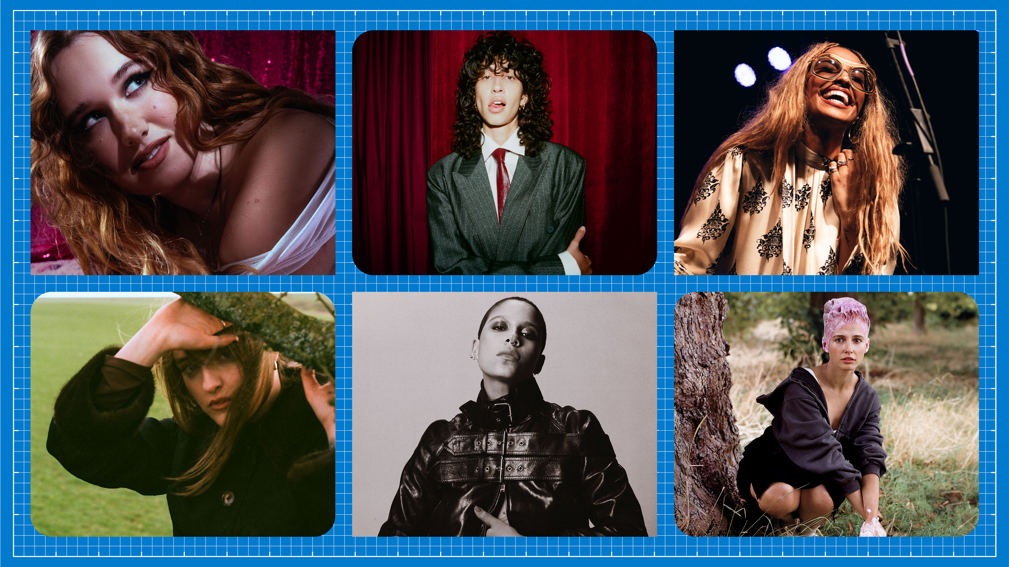 Collage of artists featured in Who What Wear's 2026 Ones to Watch in Music portfolio. 