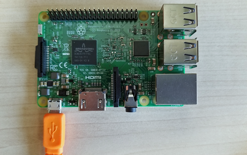 Raspberry Pi 3 B with power source
