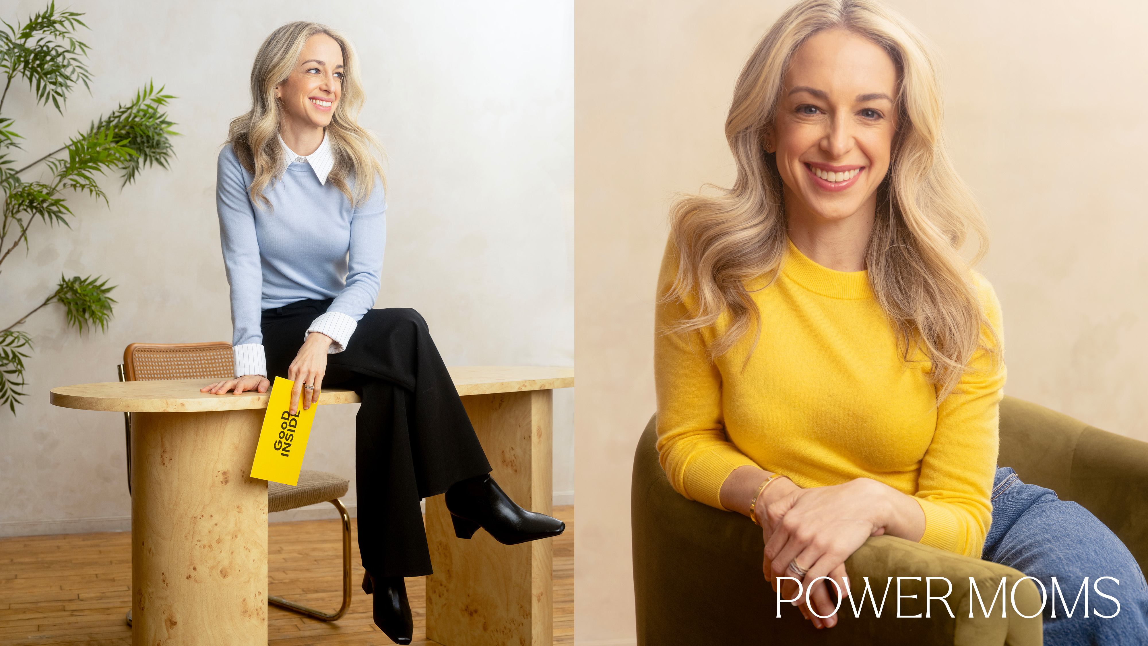 two images of Dr Becky with the text overlap "power moms"