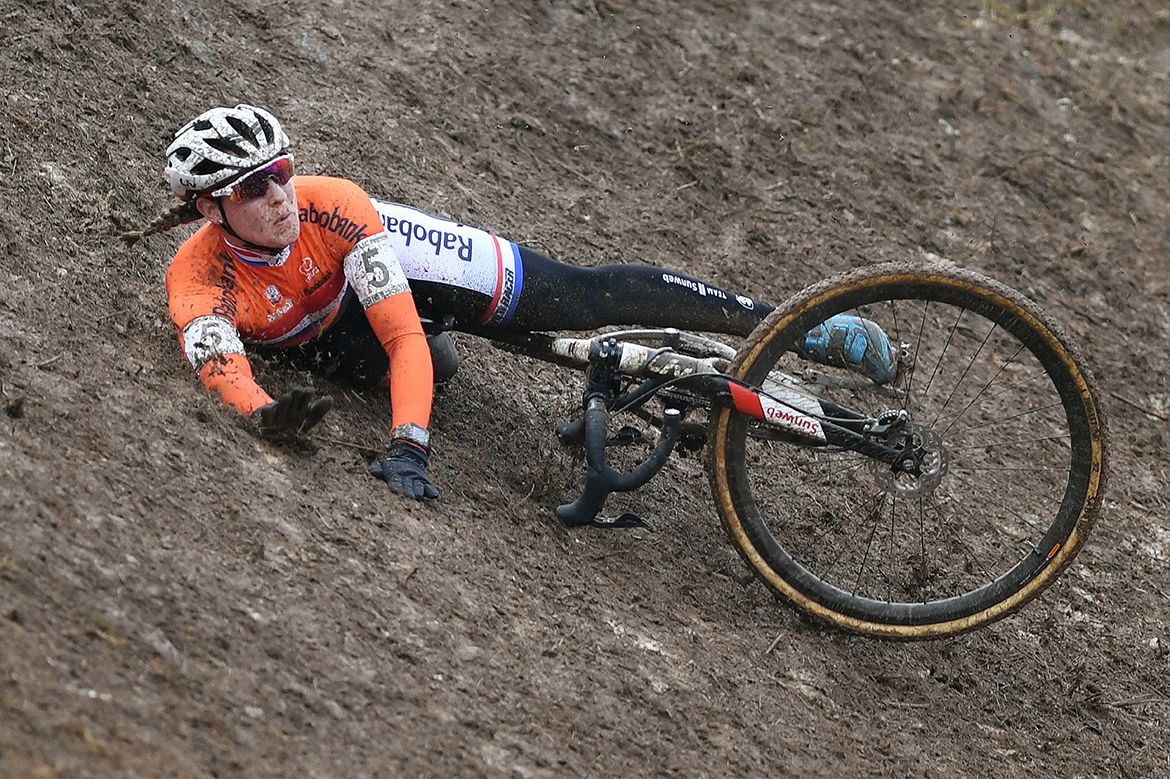Lucinda Brand slipped out on a tricky descent
