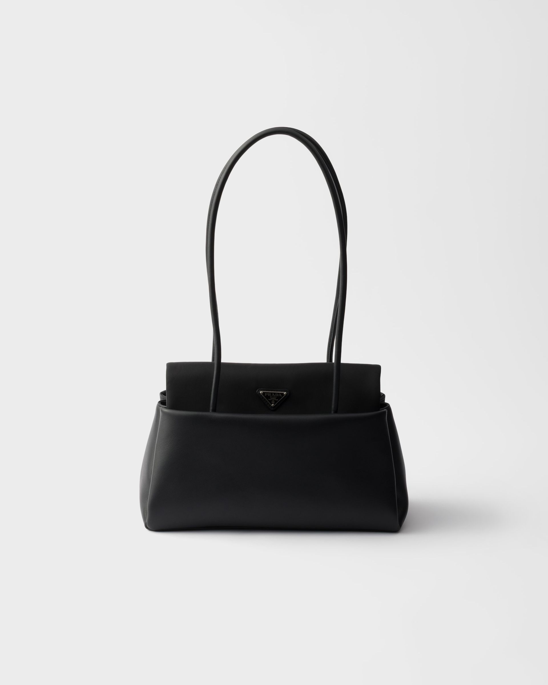Prada Passage Medium Leather Bag With Re-Nylon Flap