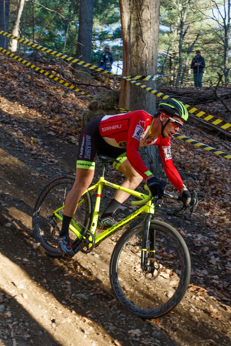 Gagne's mountain bike skills helped him ride the pro section fast and smooth