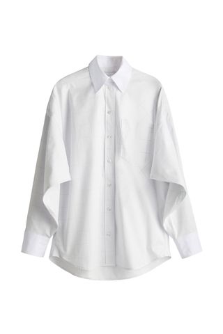 Batwing-Sleeved Cotton Shirt