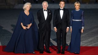 Queen Camilla, King Charles, President Macron and Brigitte Macron