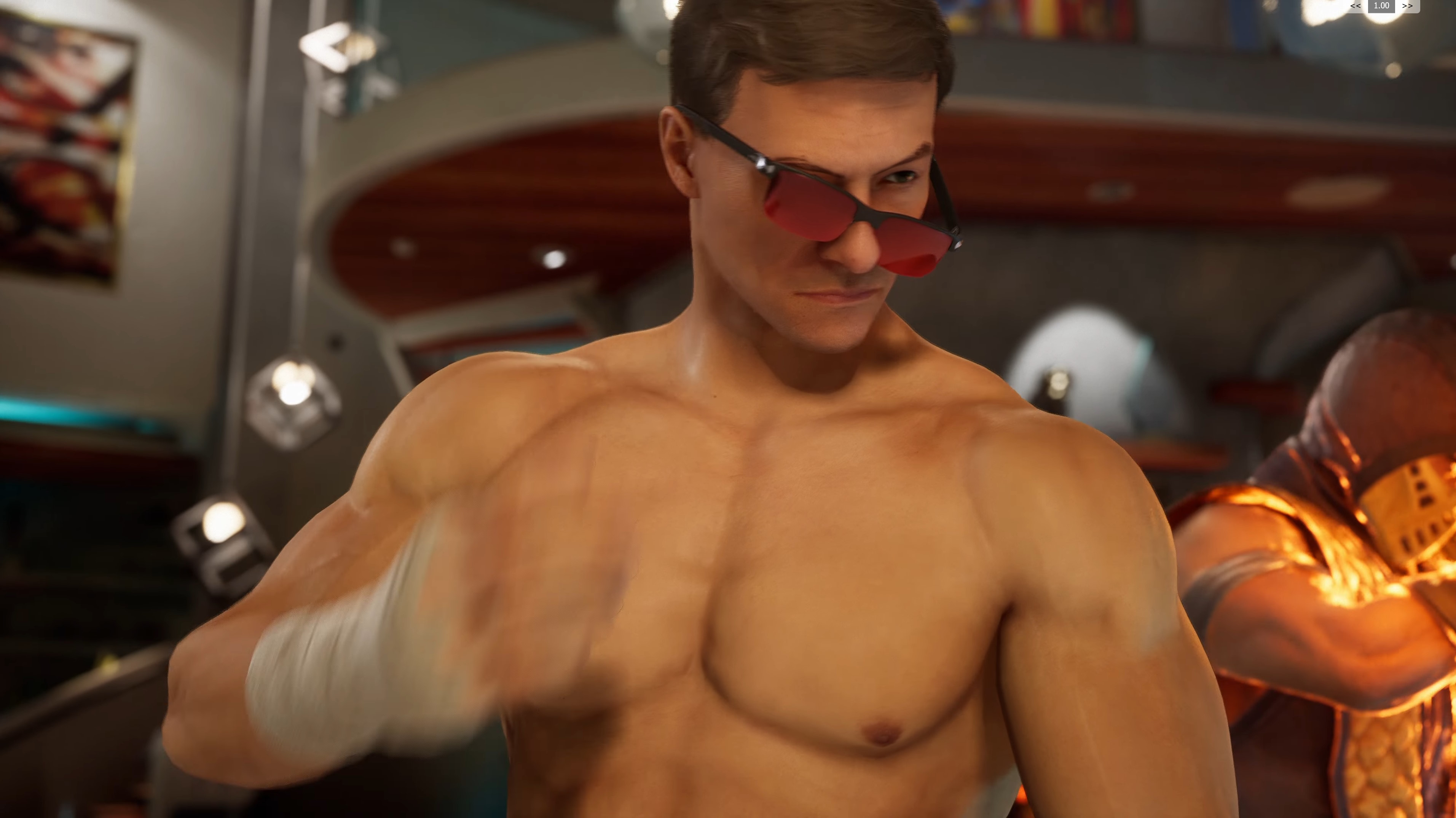 Mortal Kombat 1 trailer still - Jean-Claude Van Damme as Johnny Cage