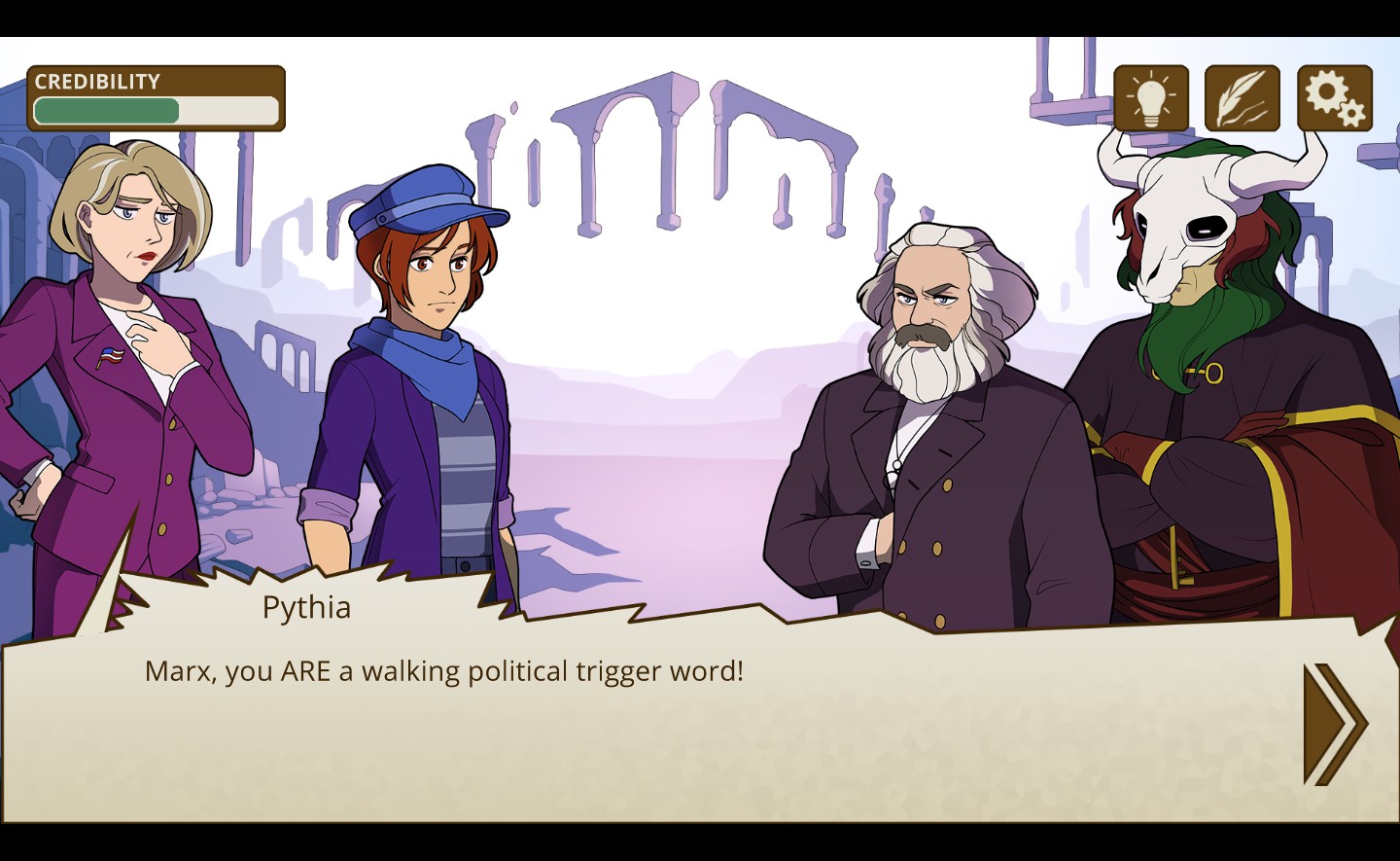 Pro Philosopher 2 es Ace Attorney para nuestra estúpida temporada electoral, y realmente me hizo sentir mejor.