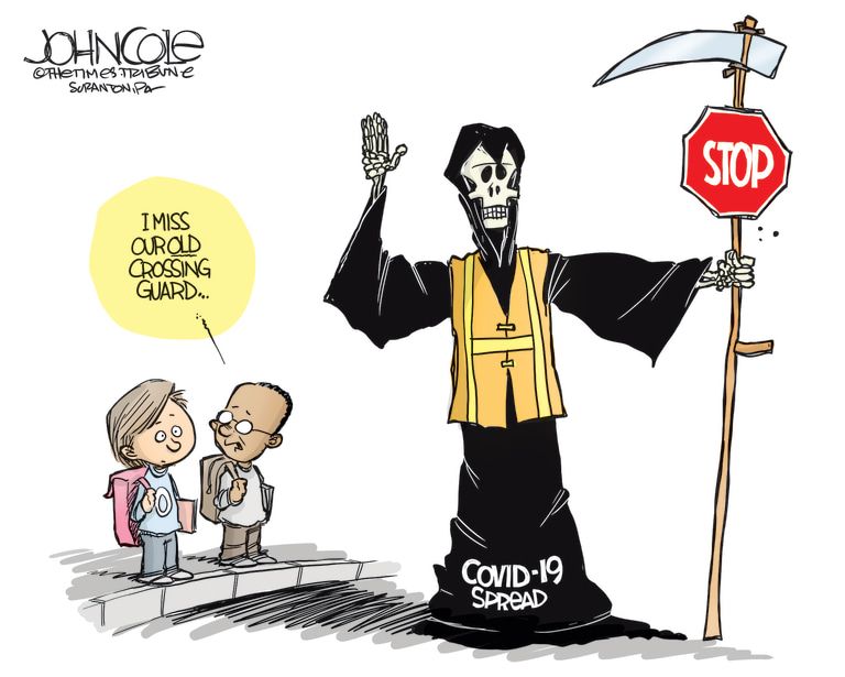 Editorial Cartoon U.S. school reopenings coronavirus