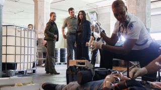 The NCIS team at a crime scene in NCIS: Origins season 2, part 2