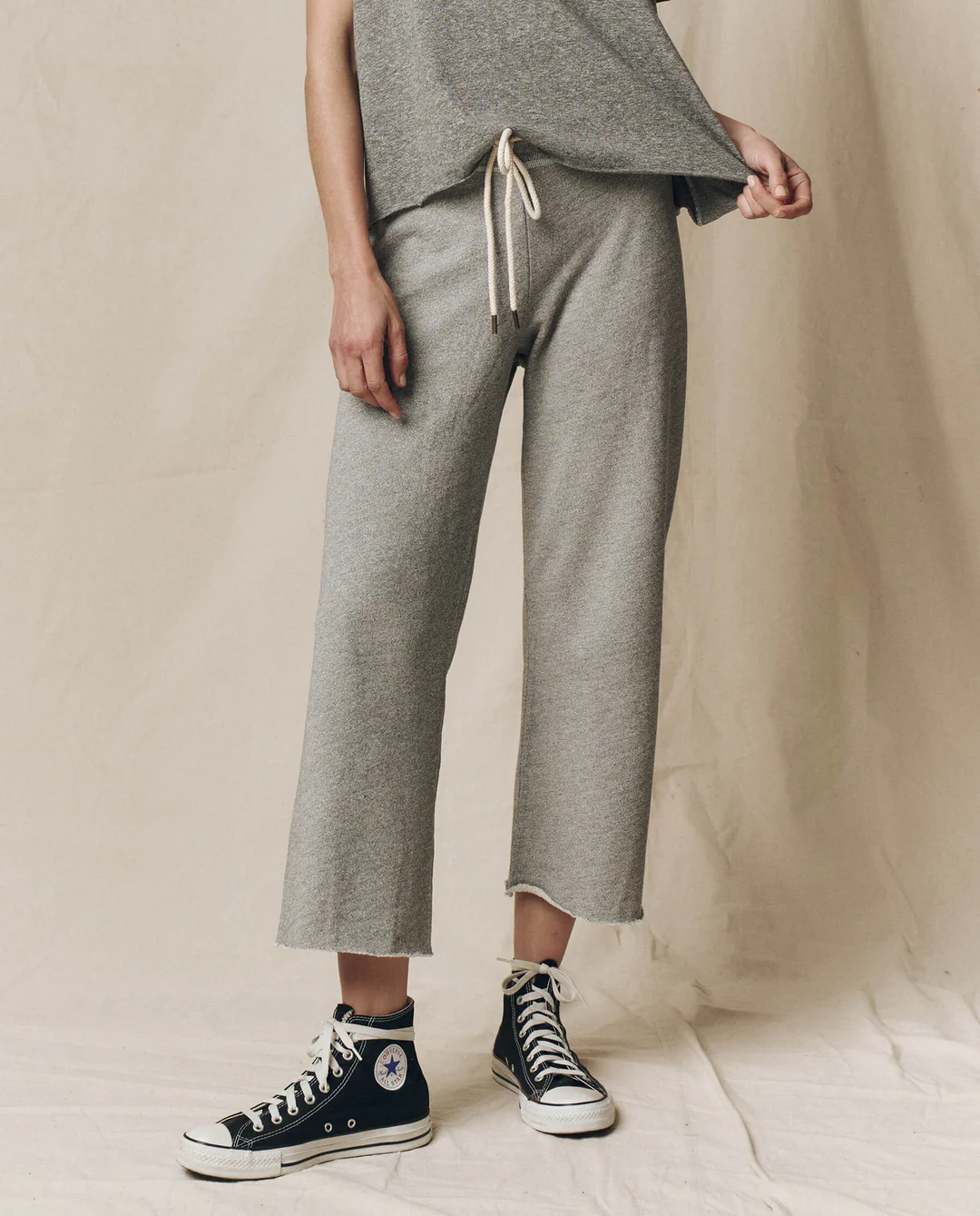THE GREAT., The Wide Leg Cropped Sweatpant