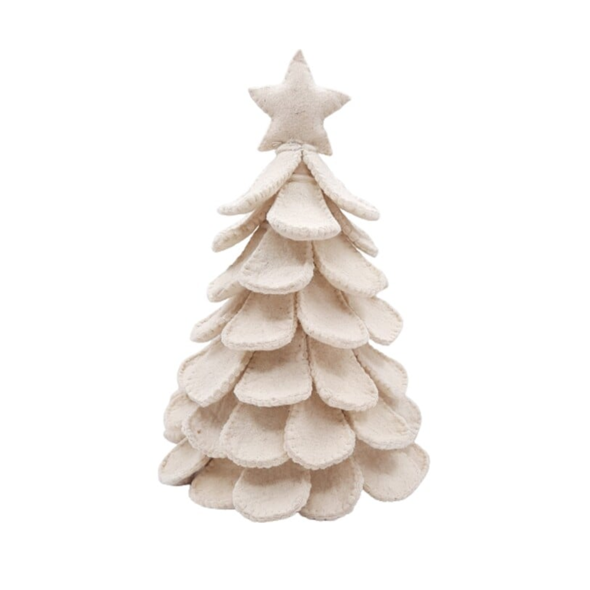 a white felt Christmas tree