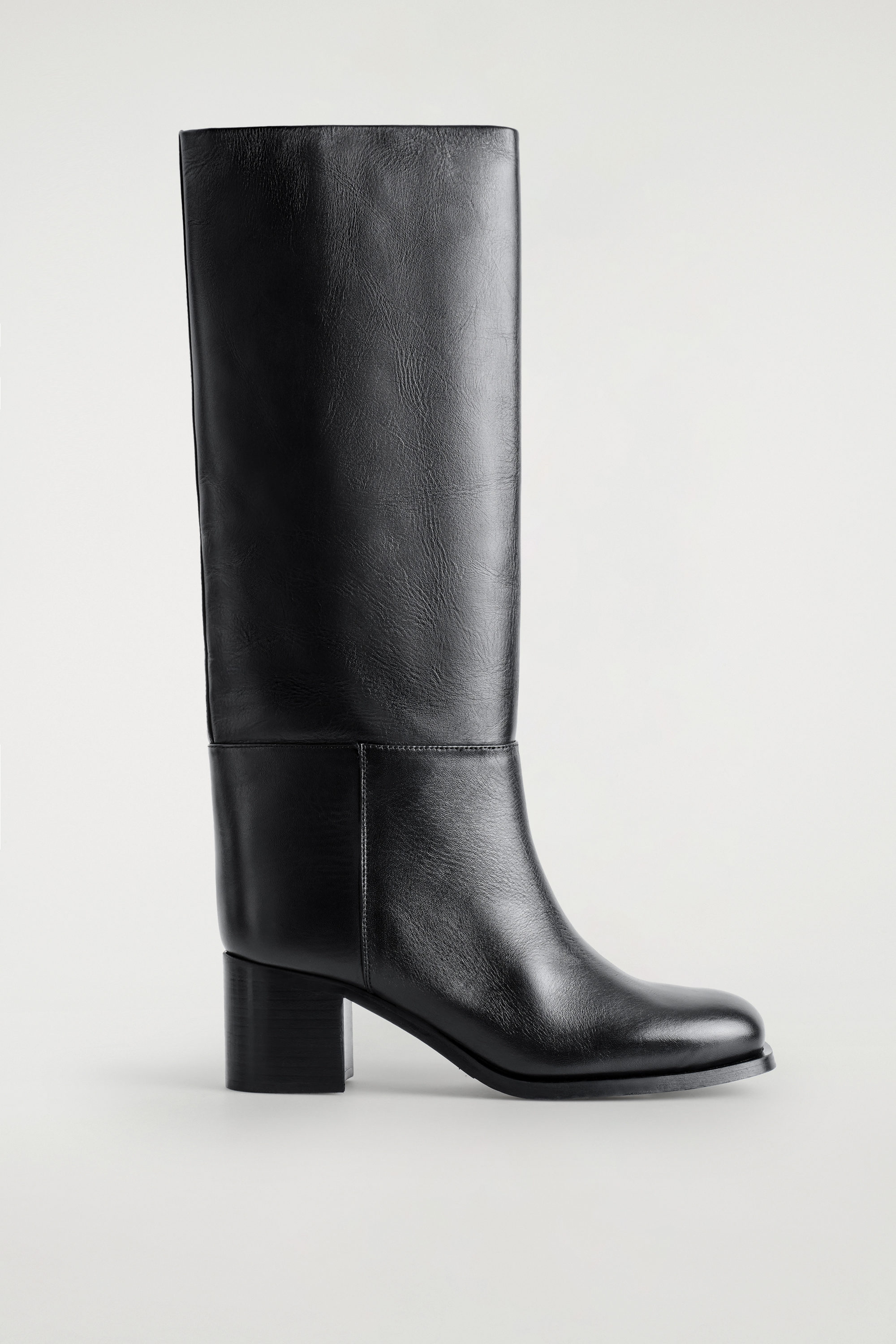Heeled Leather Knee Boots