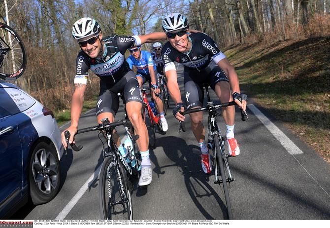 Tom Boonen and Zdenek Stybar mug for the camera