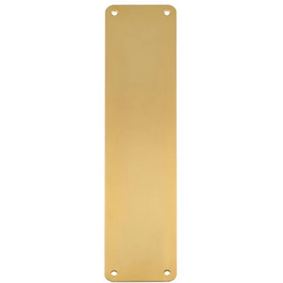 Plain Door Finger Plate 350 X 75mm - Satin Brass Steel Push Plate