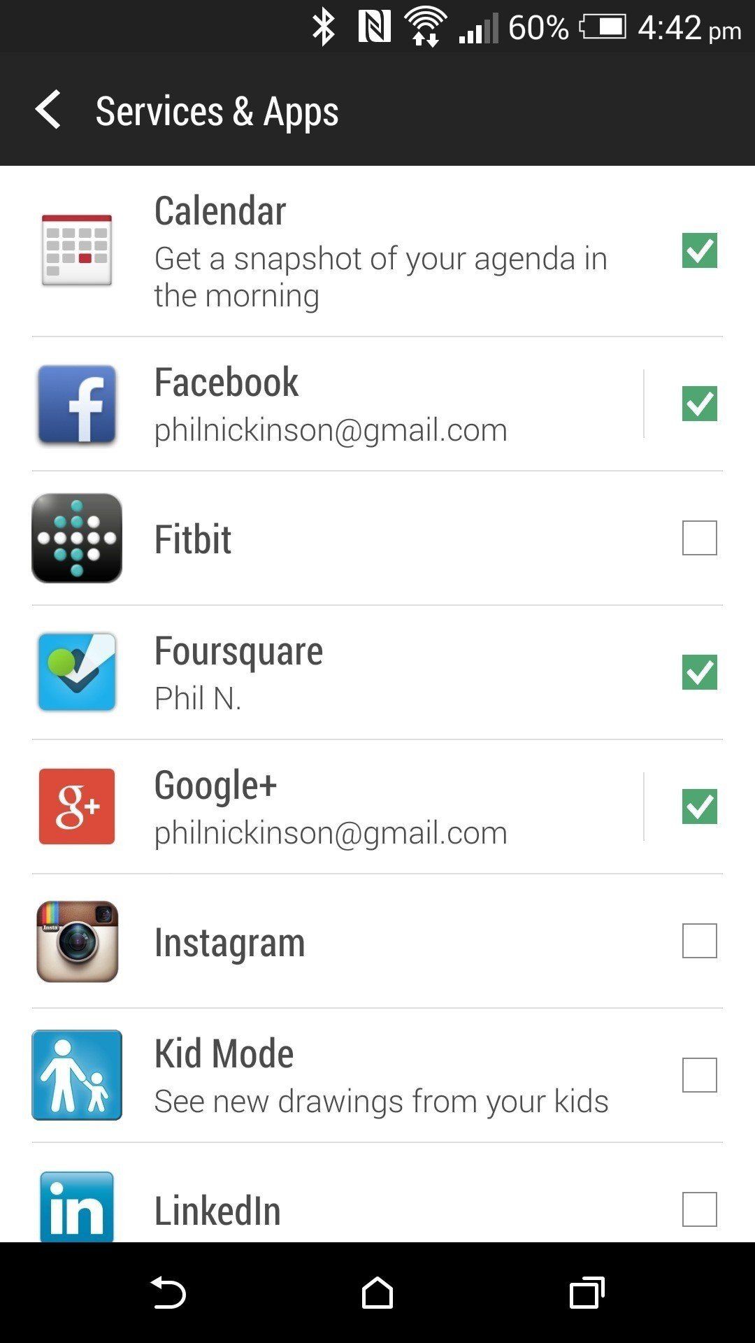 Sense 6.0 Blinkfeed services
