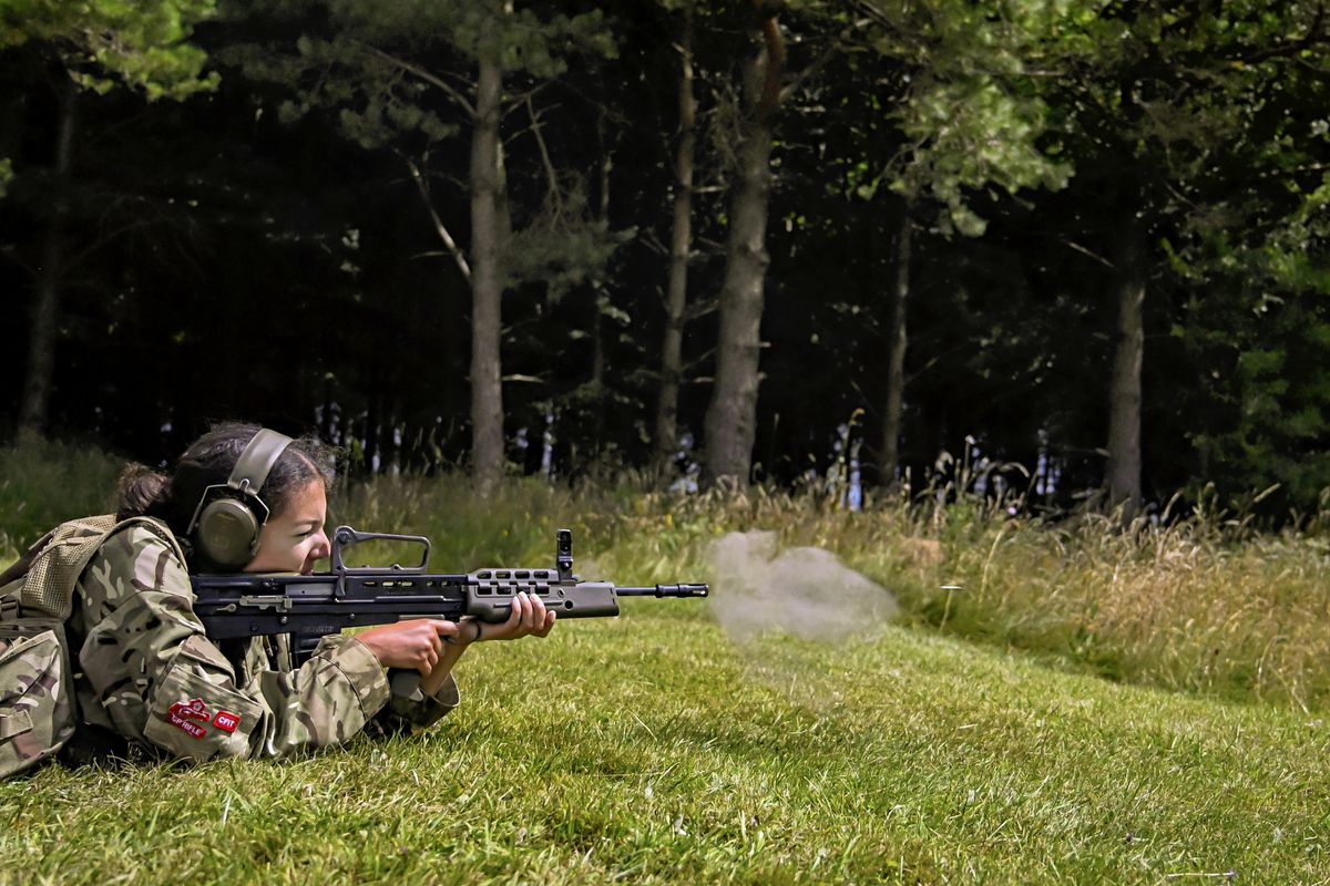 Bullet being fired from gun