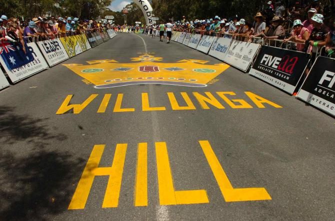 Old Willunga Hill is becoming a hugely popular spot for the Santos Tour Down Under