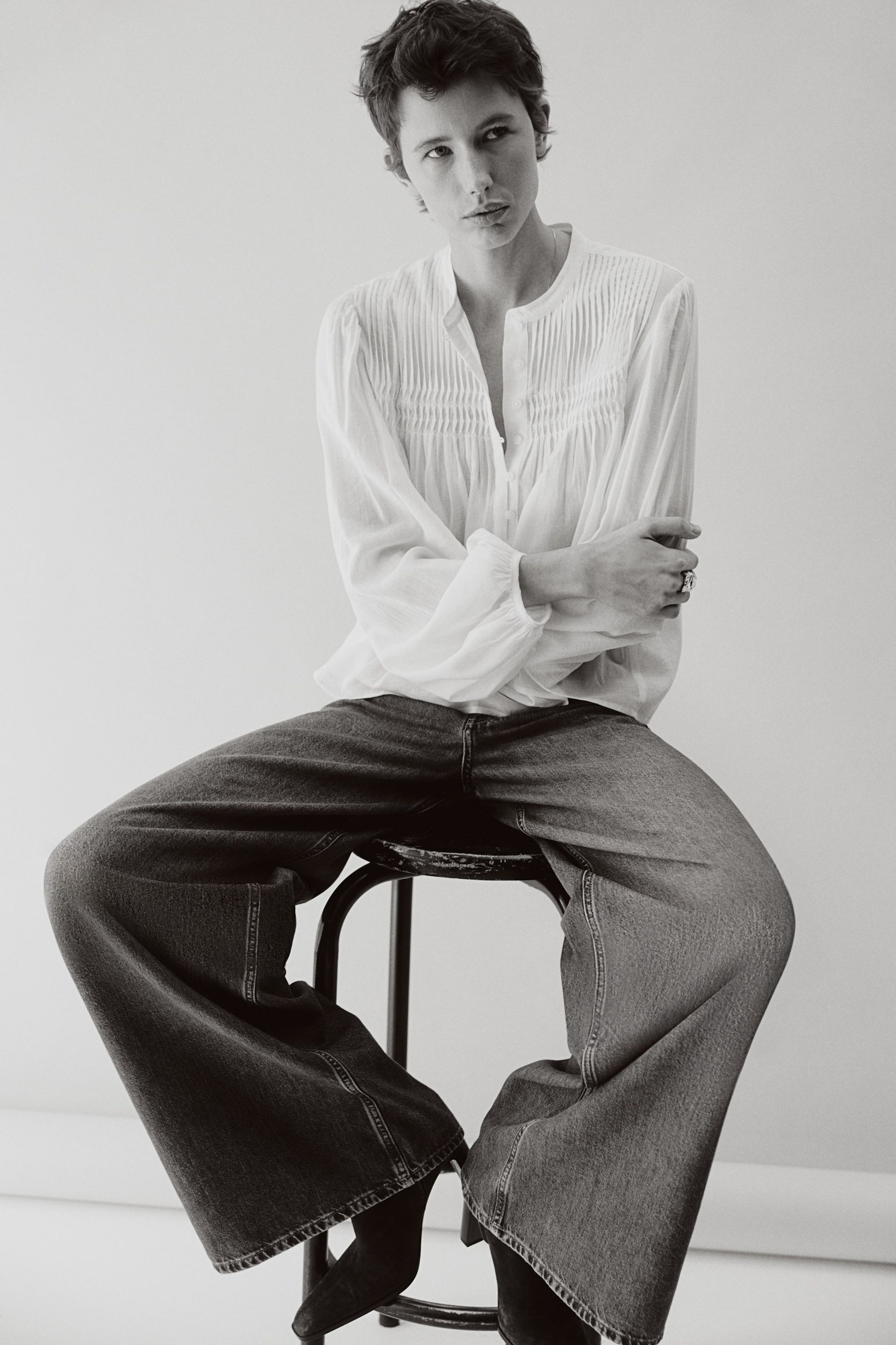 Pintucked Blouse