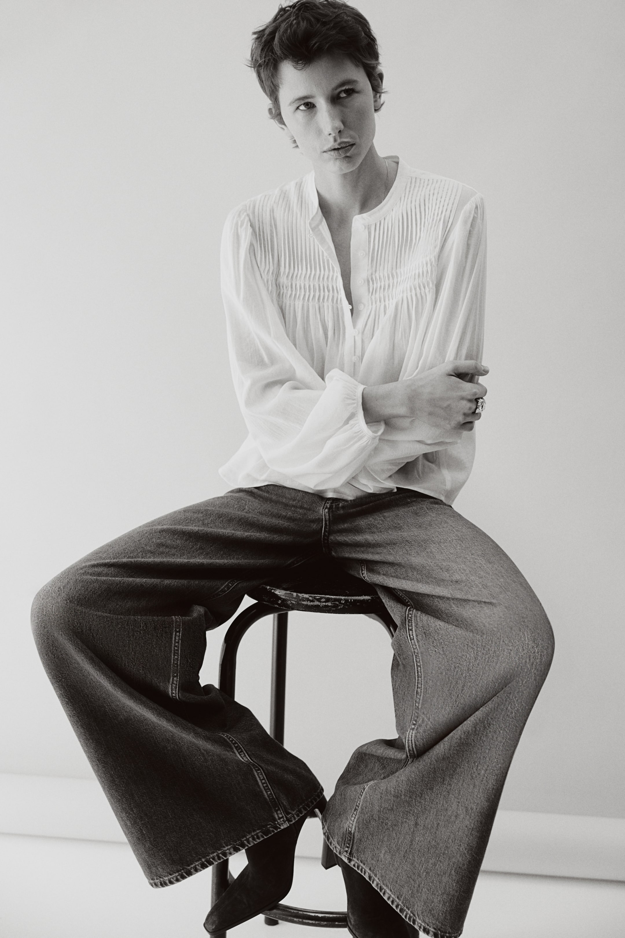 Pintucked Blouse