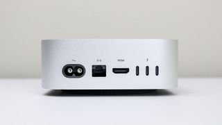 The rear ports of the Mac mini M4