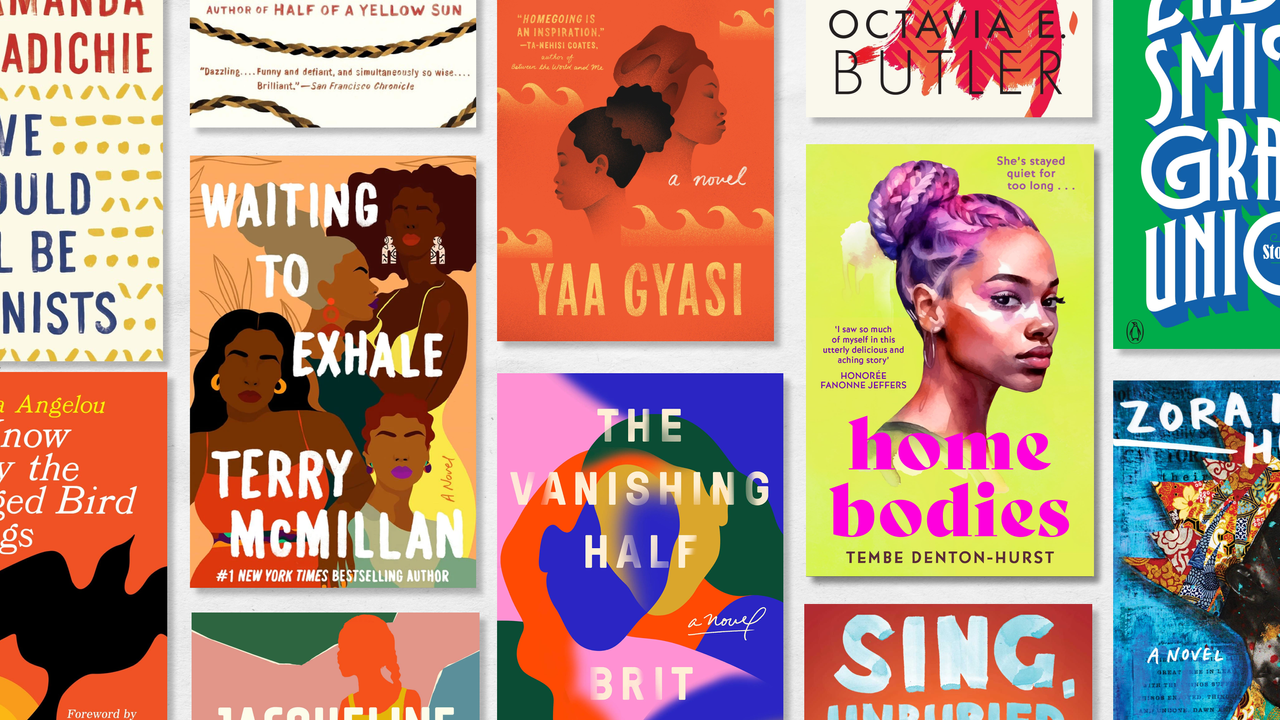 a collage of book covers of books from black female authors