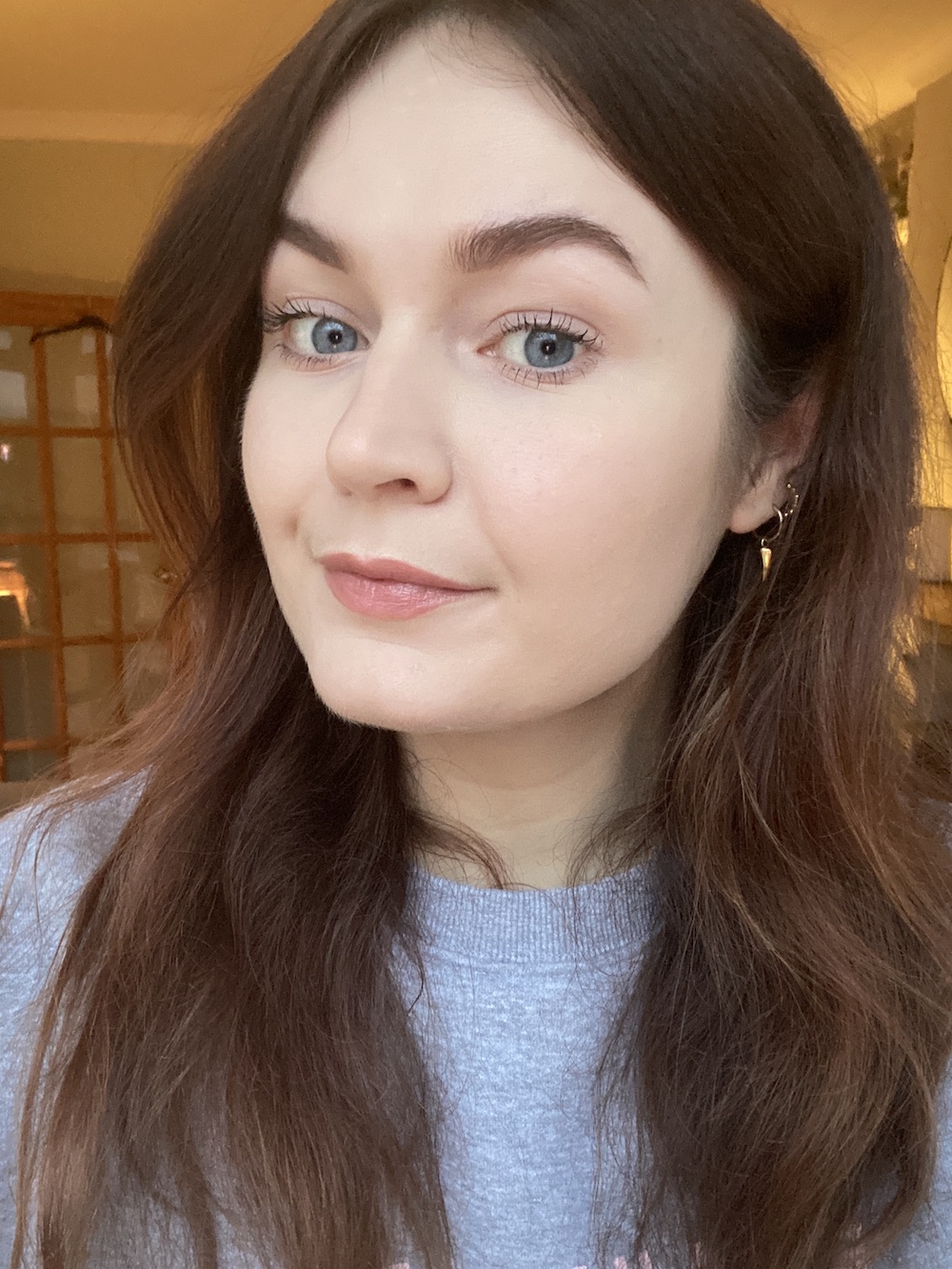 Lucy's brows before applying Refy Brow Sculpt
