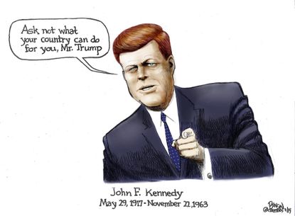 Political Cartoon U.S. JFK Trump What Your Country Can Do