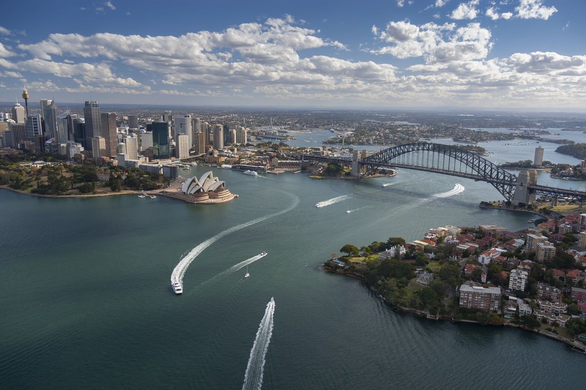 An aerial view of Sydney&amp;#039;s harbour