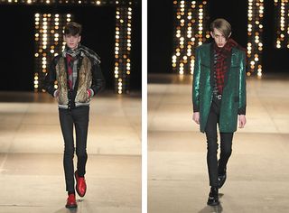 Male models on the fashion runway