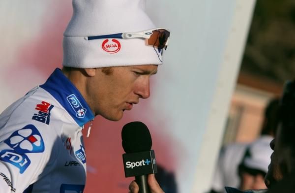 R&eacute;mi Pauriol answering questions for french TV.