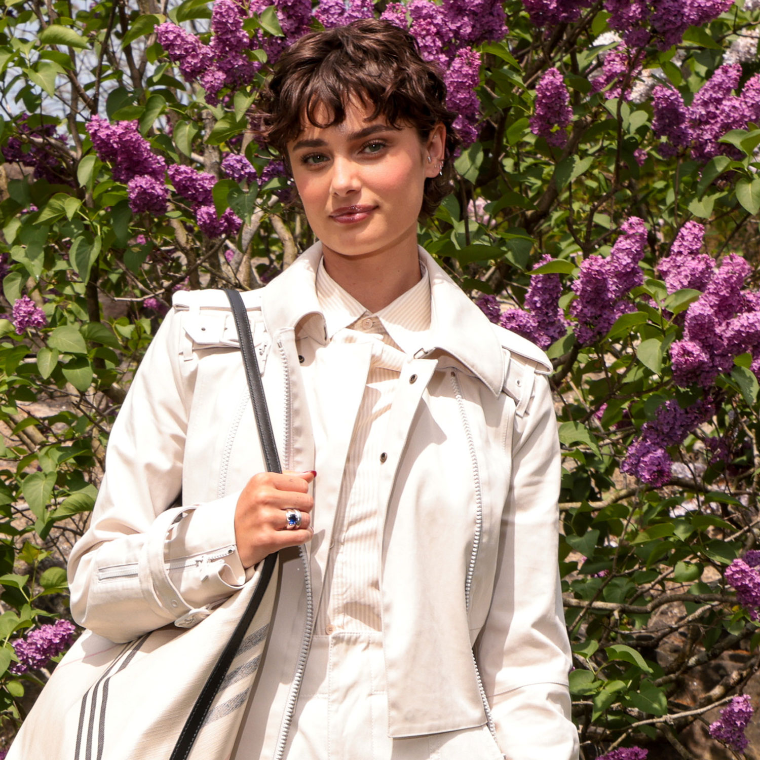 Taylor Hill wears Burberry Bermuda shorts