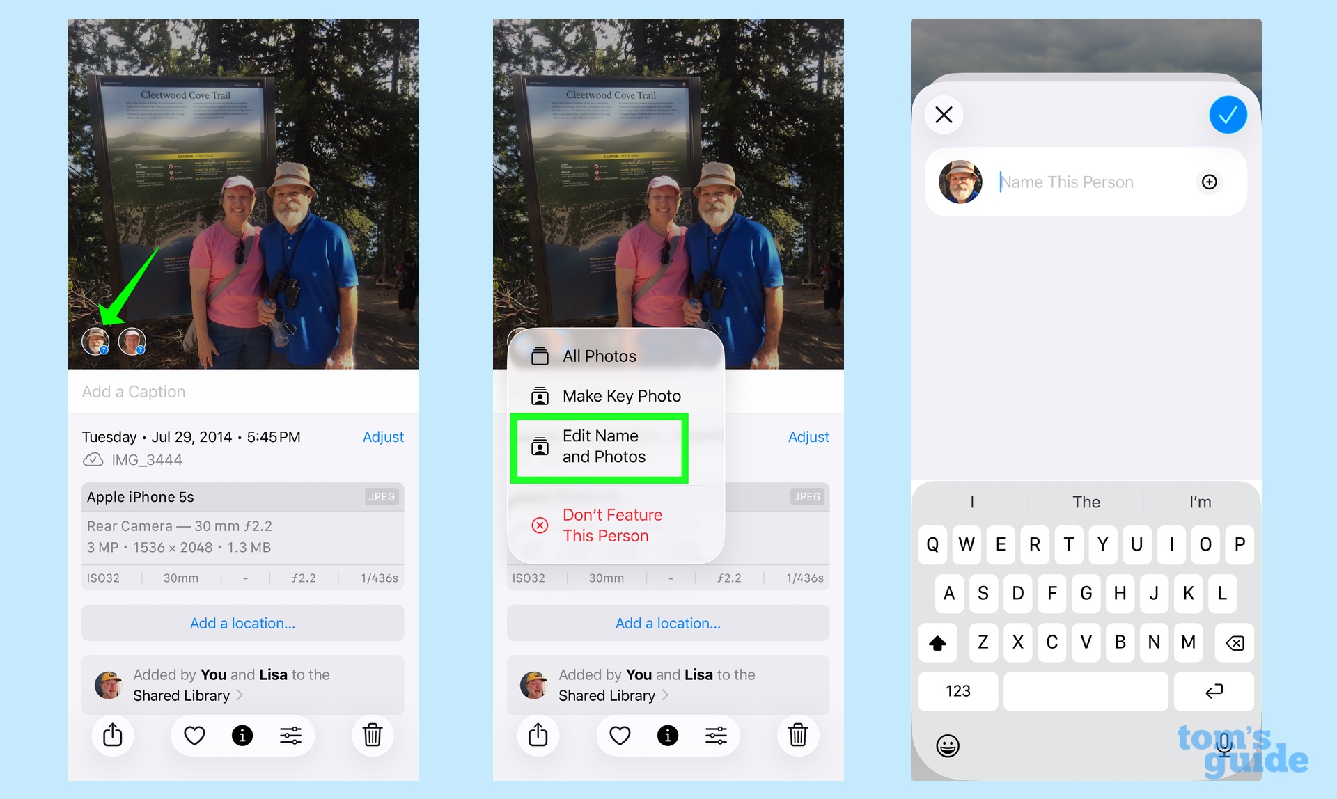 add names to photos so that Photos can recognize people