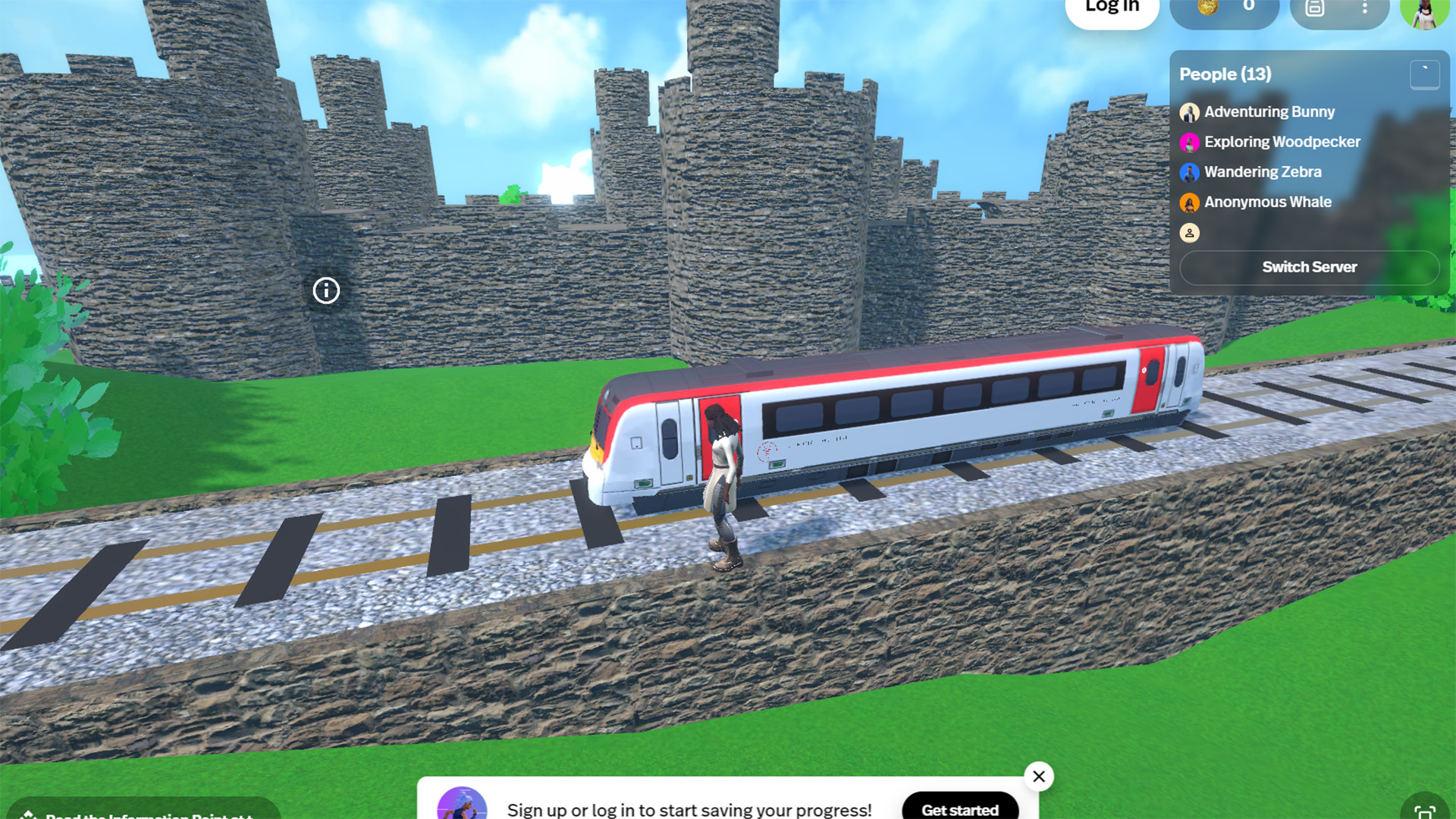 A screenshot of a TfW train in the Visit Wales metaverse