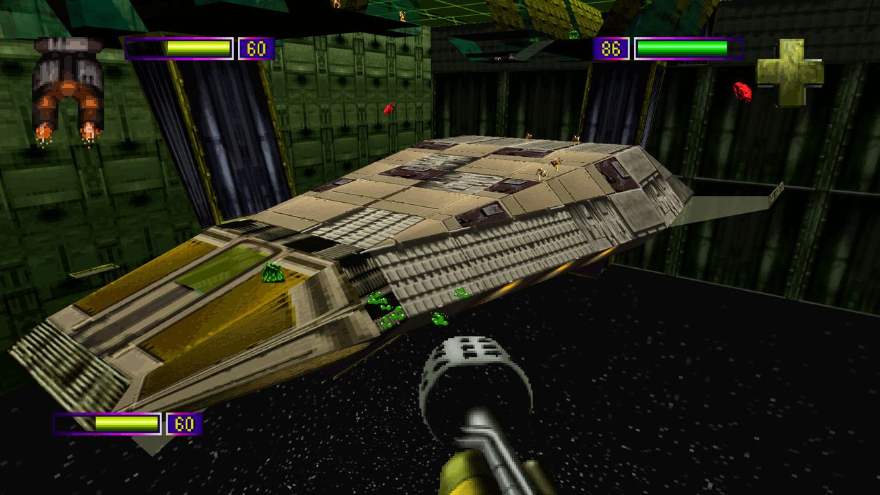 Surveying a spaceship.