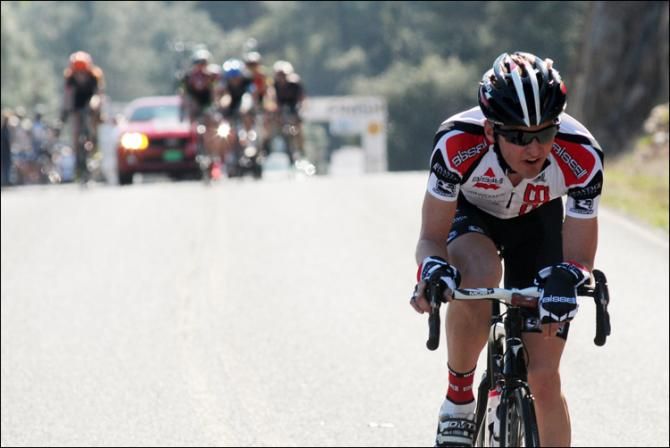 Carter Jones (BISSELL Pro Cycling) paces the breakaway for teammate Gaimon's win
