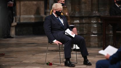 Boris Johnson attends a Remembrance Day service at Westminster Cathedral 